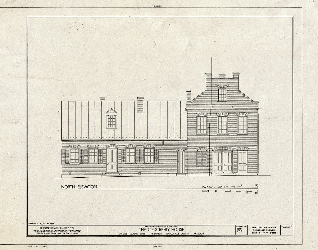 Blueprint HABS MO,37-Herm,24- (Sheet 5 of 9) - C. P. Strehly House, 130 Second Street, Hermann, Gasconade County, MO