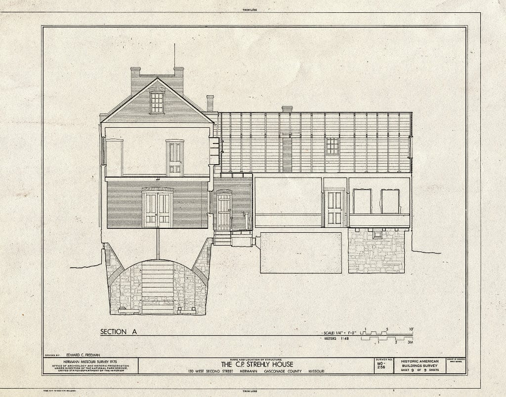 Blueprint HABS MO,37-Herm,24- (Sheet 9 of 9) - C. P. Strehly House, 130 Second Street, Hermann, Gasconade County, MO