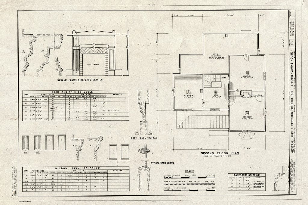 Blueprint HABS MO,58-LACL,1- (Sheet 4 of 7) - General John J. Pershing Boyhood Home, State & Worlow Streets, Laclede, Linn County, MO