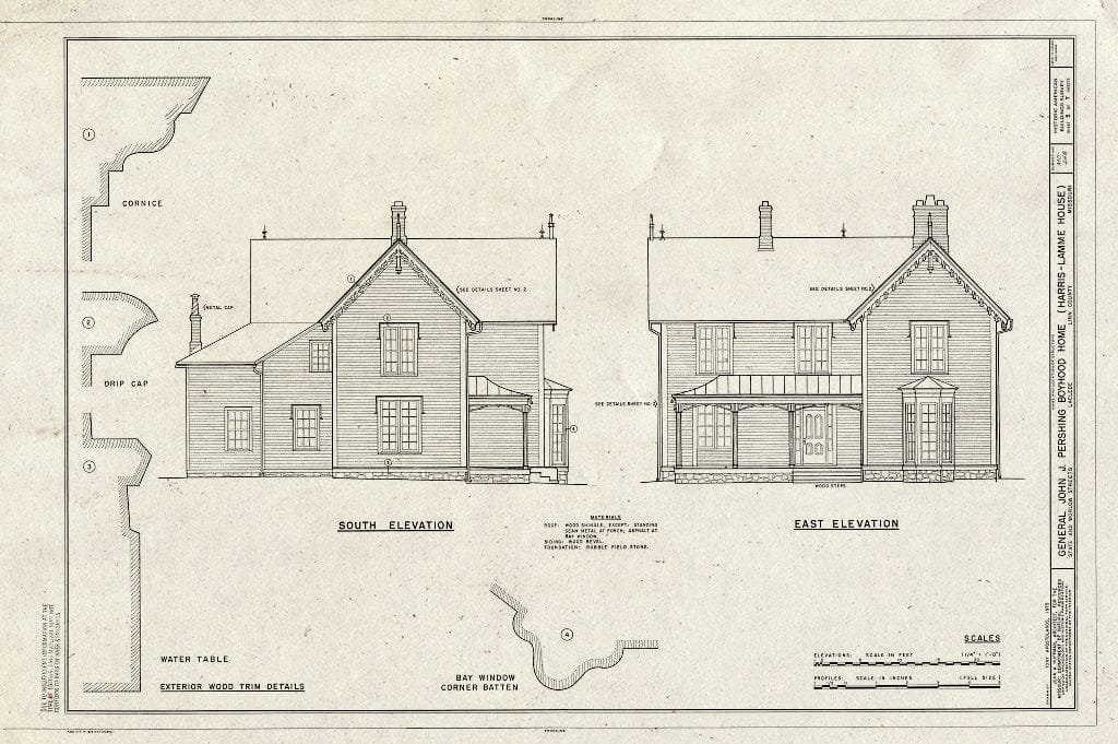 Blueprint HABS MO,58-LACL,1- (Sheet 5 of 7) - General John J. Pershing Boyhood Home, State & Worlow Streets, Laclede, Linn County, MO