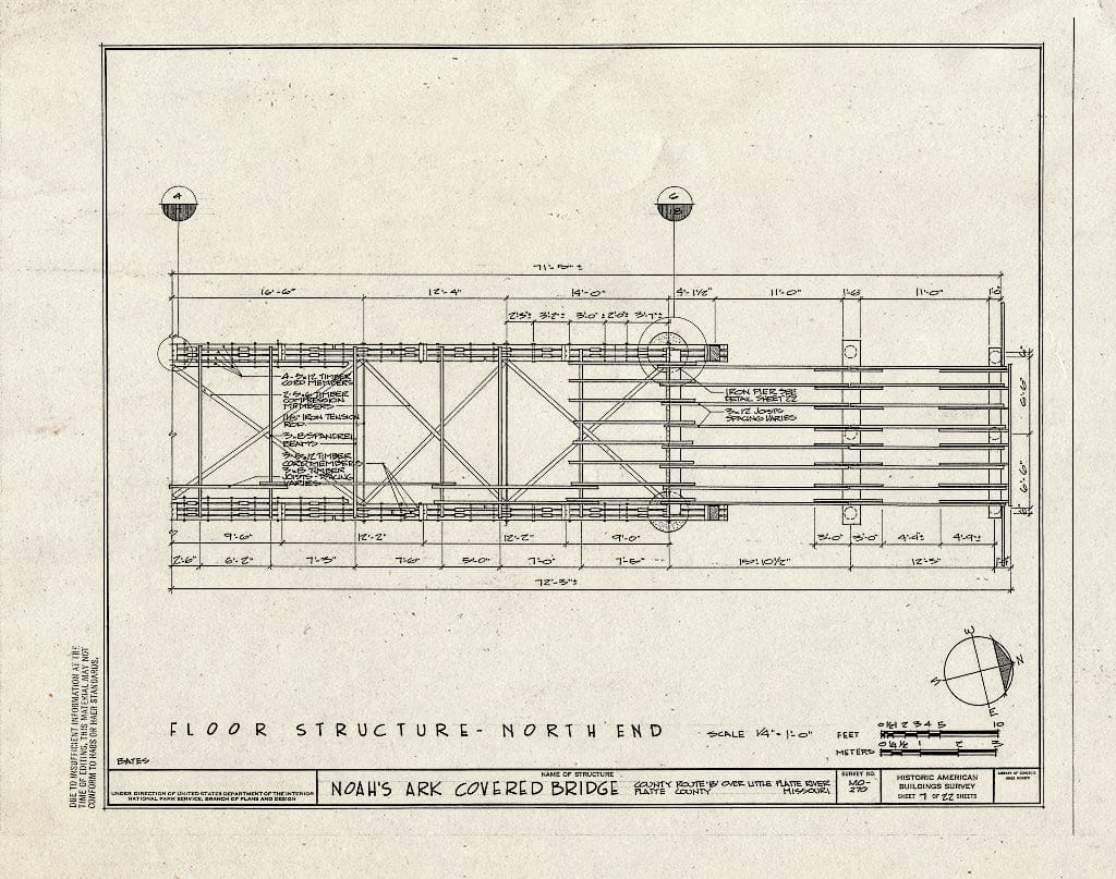 Blueprint 7. Floor Structure-South End - Noah's Ark Covered Bridge, Co ...