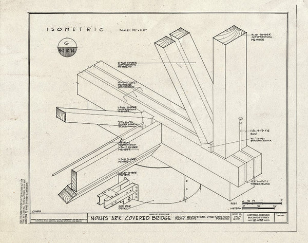 Blueprint 18. Isometric - Noah's Ark Covered Bridge, County Route B Ov ...