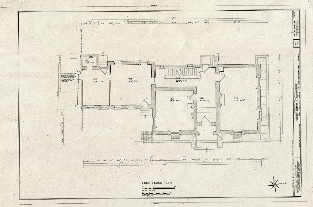 Blueprint HABS MO,96-SALU,105A- (Sheet 2 of 10) - Missouri Botanical Garden, Henry Shaw Townhouse, 2345 Tower Grove Avenue, Saint Louis, Independent City, MO
