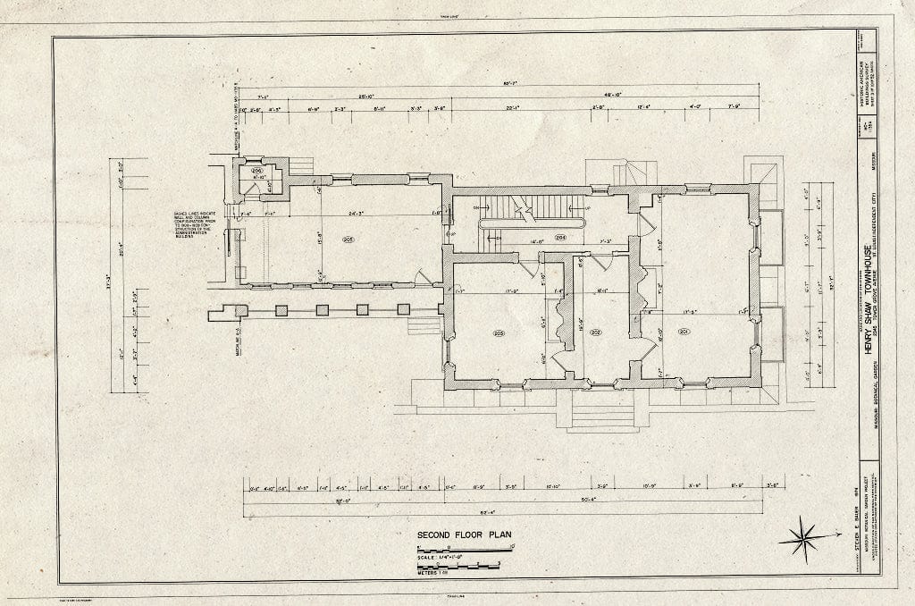 Blueprint HABS MO,96-SALU,105A- (Sheet 3 of 10) - Missouri Botanical Garden, Henry Shaw Townhouse, 2345 Tower Grove Avenue, Saint Louis, Independent City, MO