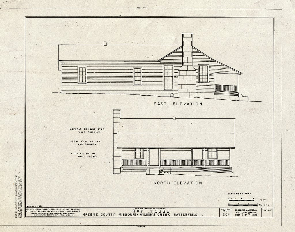 Blueprint HABS MO,39-SPRIF.V,1A- (Sheet 3 of 5) - Ray House, Springfield, Greene County, MO