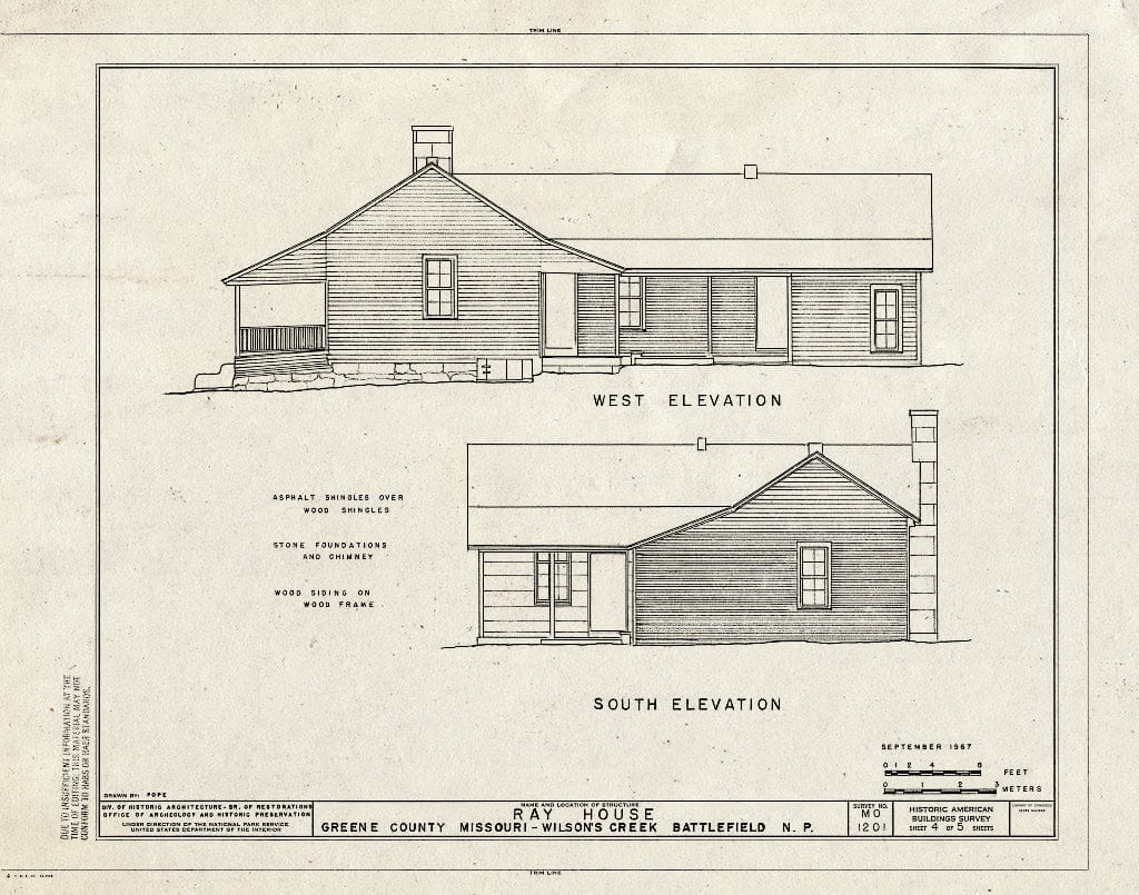 Blueprint HABS MO,39-SPRIF.V,1A- (Sheet 4 of 5) - Ray House, Springfield, Greene County, MO