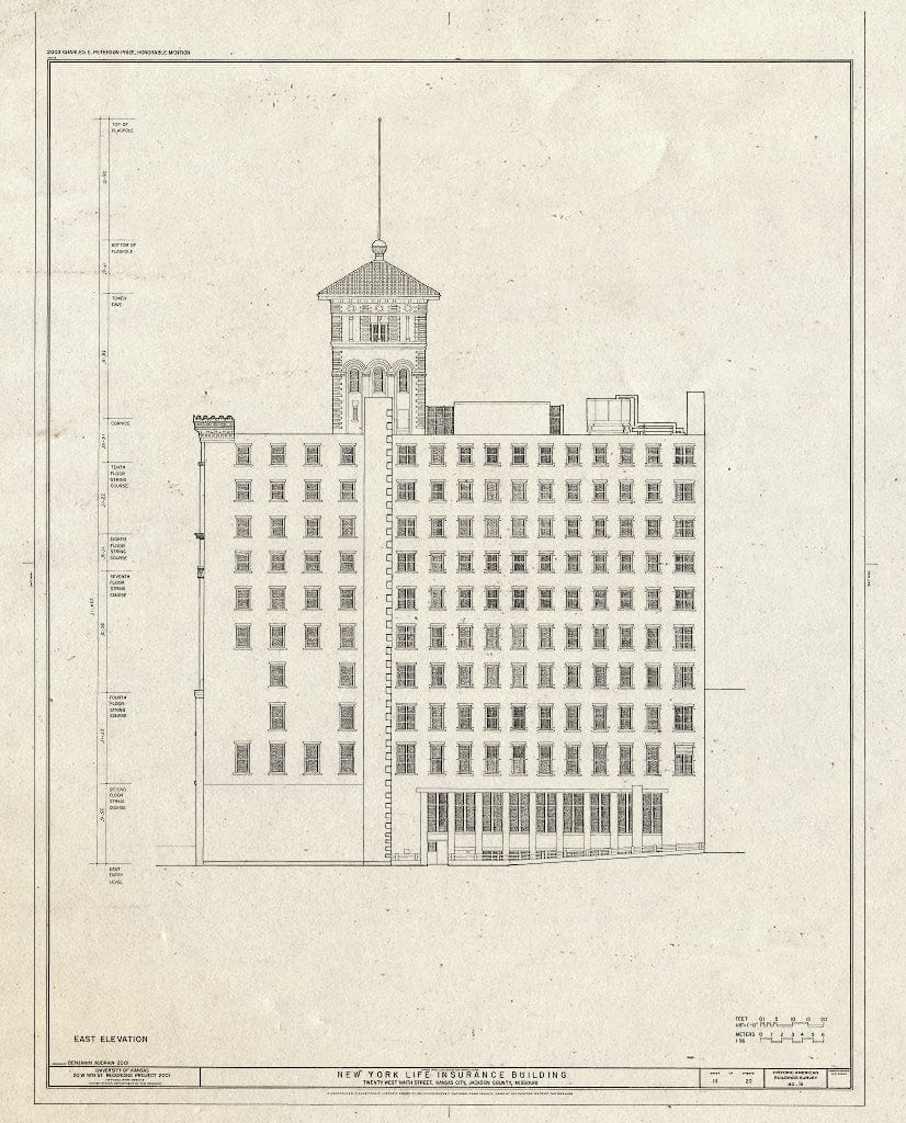 Blueprint HABS MO,48-KANCI,12- (Sheet 13 of 20) - New York Life Insurance Building, 20 West Ninth Street, Kansas City, Jackson County, MO