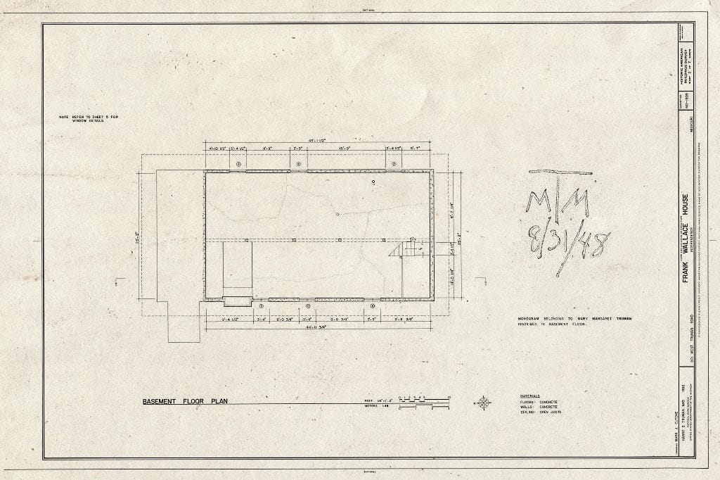 Blueprint HABS MO,48-INDEP,6- (Sheet 2 of 7) - Frank Wallace House, 601 West Truman Road, Independence, Jackson County, MO
