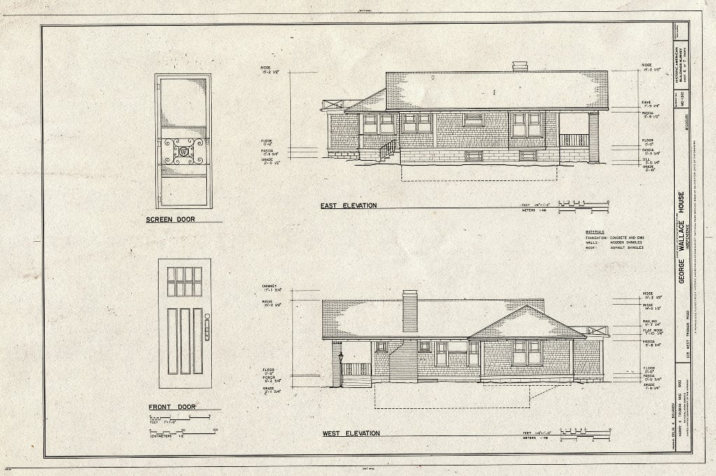 Blueprint HABS MO,48-INDEP,7- (Sheet 6 of 7) - George Wallace House, 605 West Truman Road, Independence, Jackson County, MO