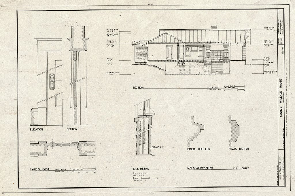 Blueprint HABS MO,48-INDEP,7- (Sheet 7 of 7) - George Wallace House, 605 West Truman Road, Independence, Jackson County, MO