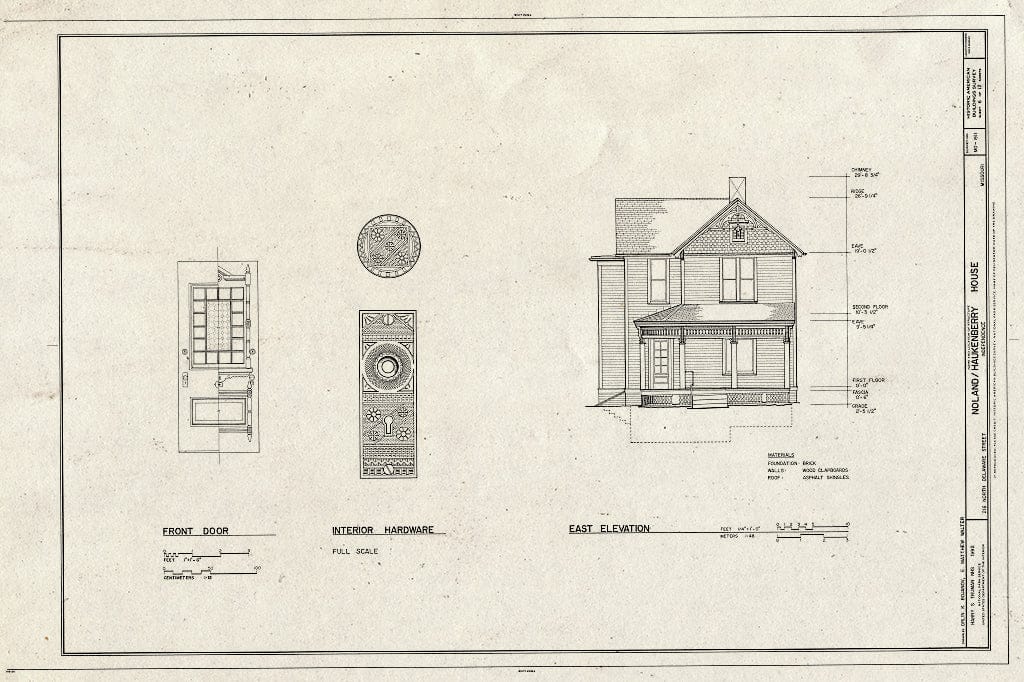 Blueprint HABS MO,48-INDEP,8- (Sheet 6 of 12) - Noland-Haukenberry House, 216 North Delaware Street, Independence, Jackson County, MO