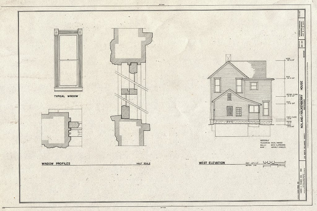 Blueprint HABS MO,48-INDEP,8- (Sheet 8 of 12) - Noland-Haukenberry House, 216 North Delaware Street, Independence, Jackson County, MO