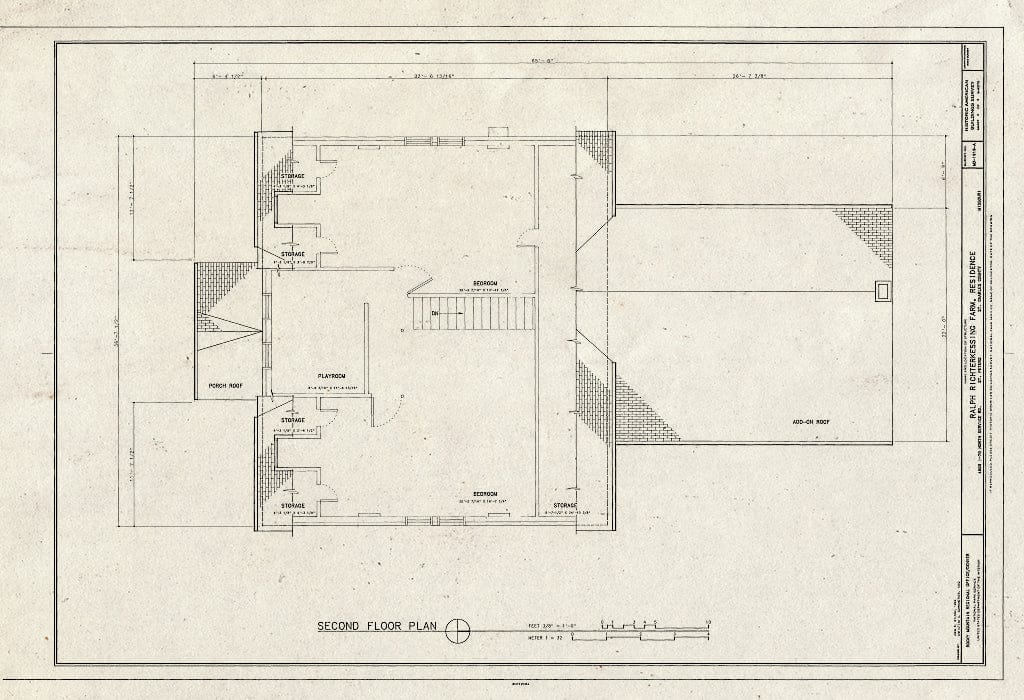 Blueprint HABS MO-1919-A (Sheet 2 of 6) - Ralph Richterkessing Farm, Residence, 4600 I-70 North Service Road, Saint Peters, St. Charles County, MO