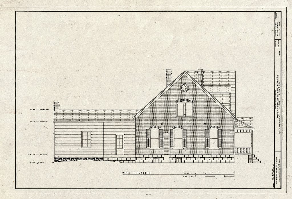 Blueprint HABS MO-1919-A (Sheet 6 of 6) - Ralph Richterkessing Farm, Residence, 4600 I-70 North Service Road, Saint Peters, St. Charles County, MO