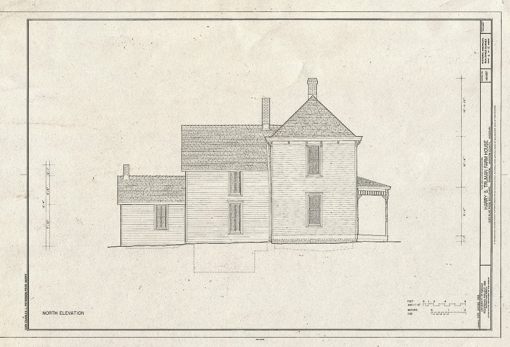 Blueprint HABS MO-1937 (Sheet 6 of 12) - Harry S. Truman Farm Home, 12302 Blue Ridge Boulevard, Grandview, Jackson County, MO