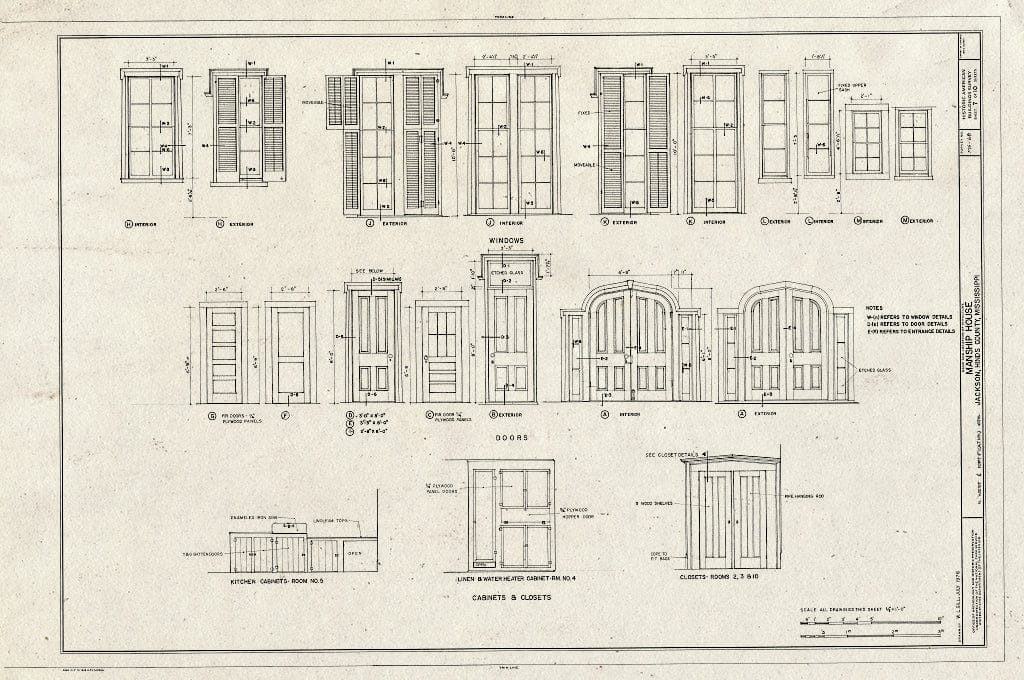 Blueprint HABS Miss,25-Jack,7- (Sheet 7 of 10) - Manship House, Northwest & Fortification Streets, Jackson, Hinds County, MS