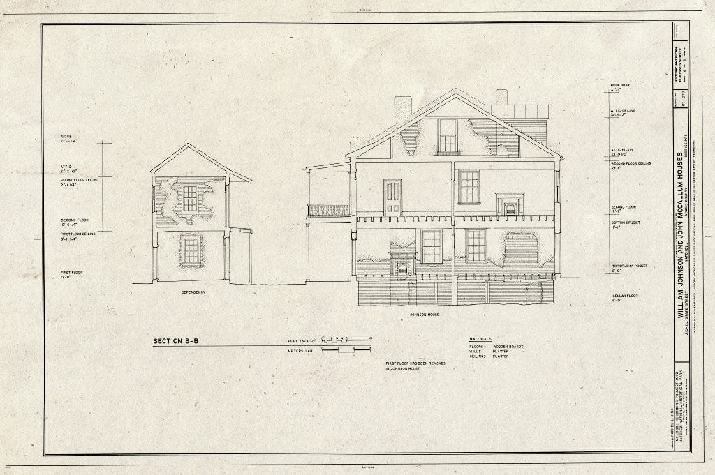 Blueprint HABS Miss,1-Natch,32- (Sheet 6 of 8) - Johnson & McCallum Houses, 210-212 State Street, Natchez, Adams County, MS