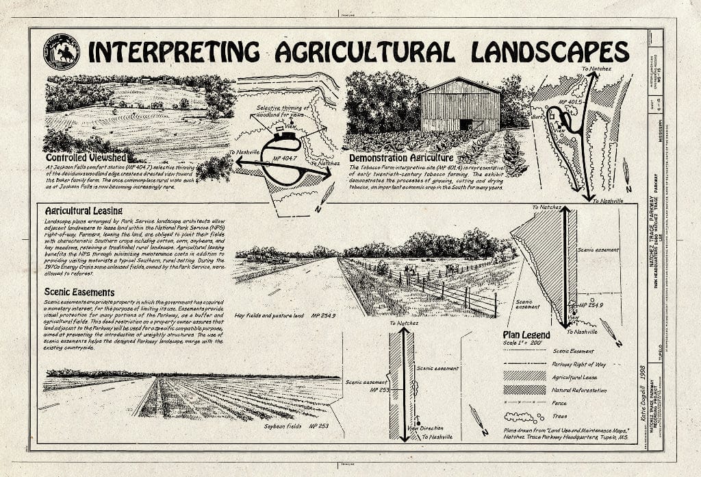Blueprint Interpreting Agricultural Landscapes - Natchez Trace Parkway, Located Between Natchez, MS & Nashville, TN, Tupelo, Lee County, MS