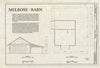 Historic Pictoric : Blueprint HABS MS-61-O (Sheet 1 of 2) - Melrose, Barn, 1 Melrose-Montebello Parkway, Natchez, Adams County, MS