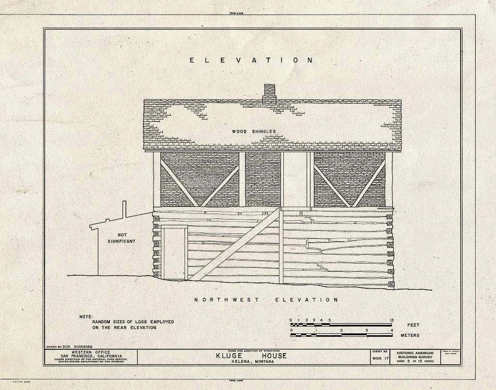 Historic Pictoric : Blueprint HABS Mont,25-HEL,1- (Sheet 5 of 10) - Kluge House, 540 West Main Street, Helena, Lewis and Clark County, MT
