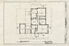 Historic Pictoric : Blueprint First Floor Plan - Conrad & Nellie Warren Residence, Highway 10, Deer Lodge, Powell County, MT