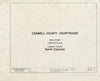 Historic Pictoric : Blueprint HABS NC,17-YANV,4- (Sheet 0 of 6) - Caswell County Courthouse, Main Street, Yanceyville, Caswell County, NC