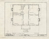 Historic Pictoric : Blueprint 3. Second Floor Plan - Battle House, NC Route 43-48 (Falls Road), Rocky Mount, Nash County, NC