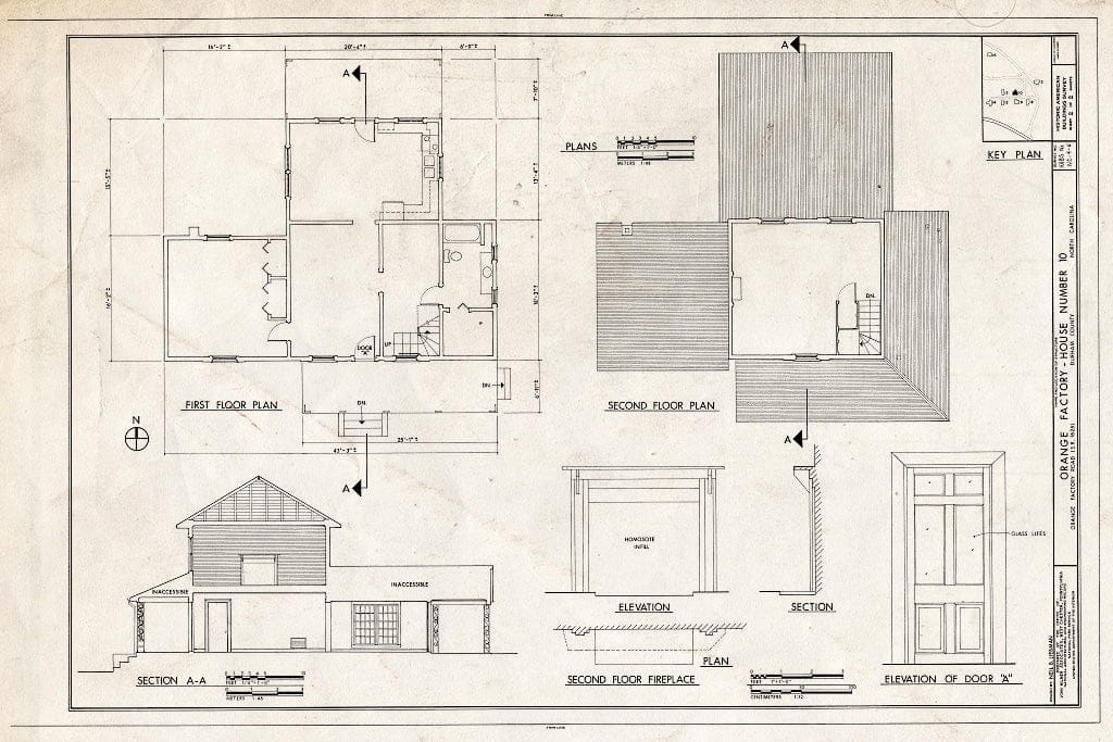 Historic Pictoric : Blueprint HABS NC,32-ORFA,6- (Sheet 2 of 2) - Orange Factory Village, House No. 10, Old Orange Factory Road (State Route 1628), Durham, Durham County, NC