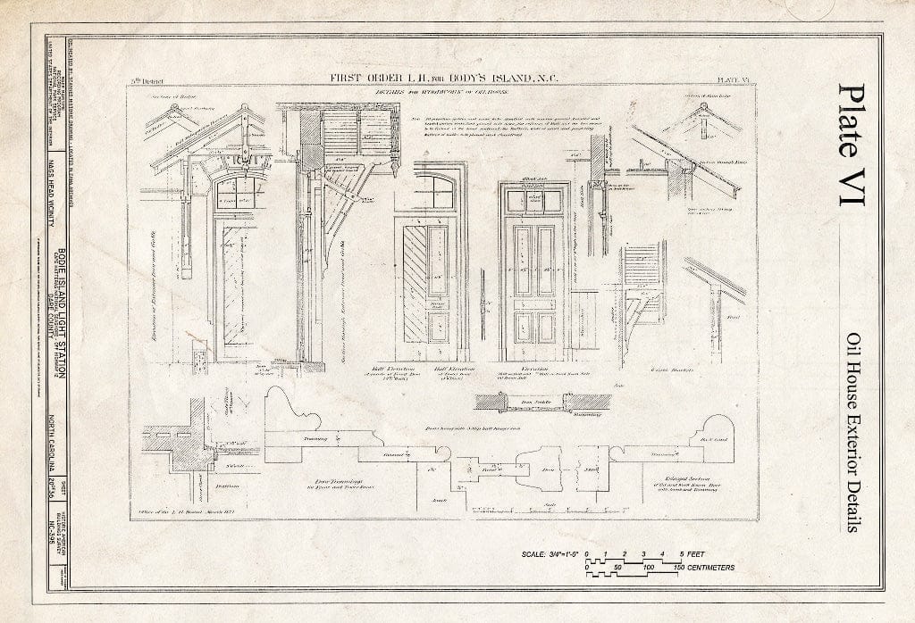 Historic Pictoric : Blueprint HABS NC-395 (Sheet 20 of 36) - Bodie Island Light Station, Off Highway 12, Nags Head, Dare County, NC