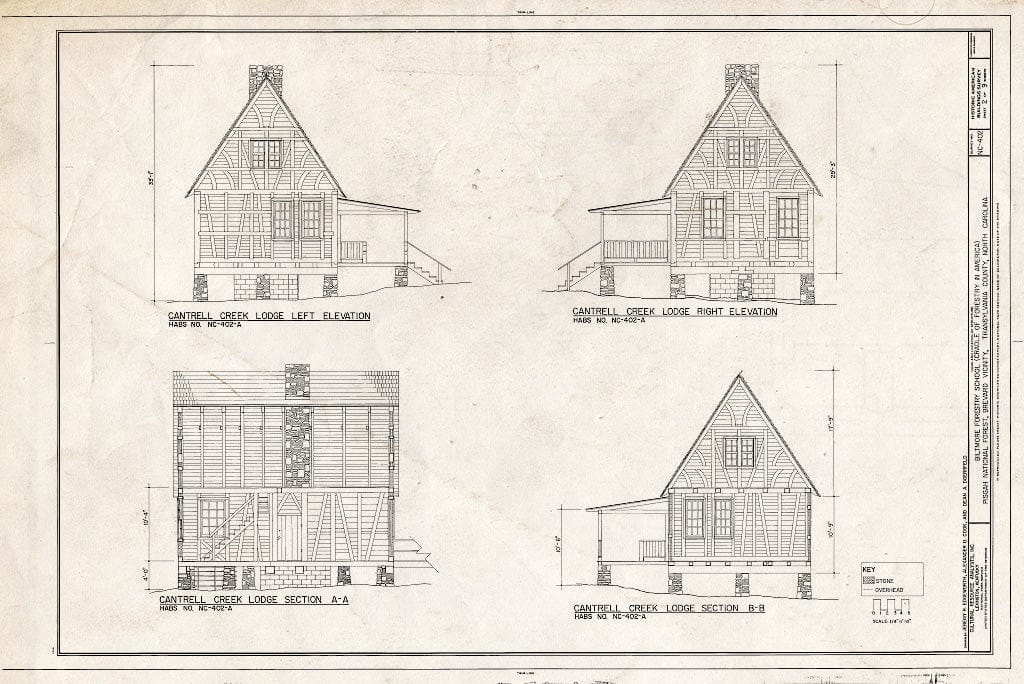 Historic Pictoric : Blueprint HABS NC-402 (Sheet 2 of 9) - Biltmore Forestry School, Brevard, Transylvania County, NC