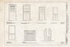 Historic Pictoric : Blueprint Door Details and Fireplace - Overhills, Passenger Station, West of Nursery Road & North of Thurman Road, Overhills, Harnett County, NC