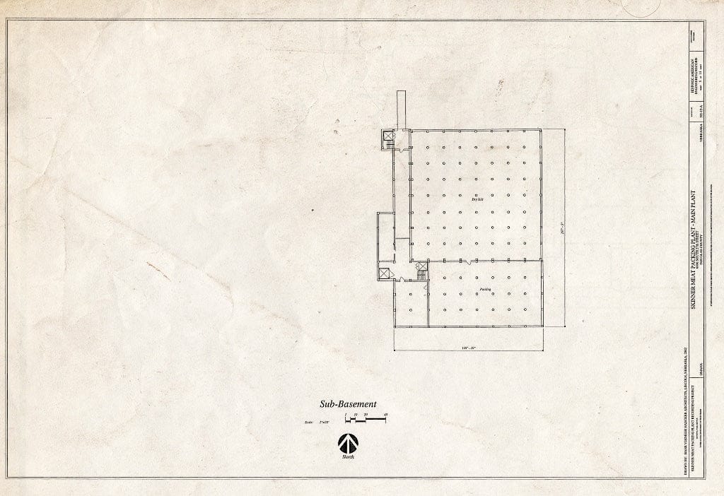 Historic Pictoric : Blueprint HAER NE-12-A (Sheet 5 of 13) - Skinner Meat Packing Plant, Main Plant, 6006 South Twenty-Seventh Street, Omaha, Douglas County, NE