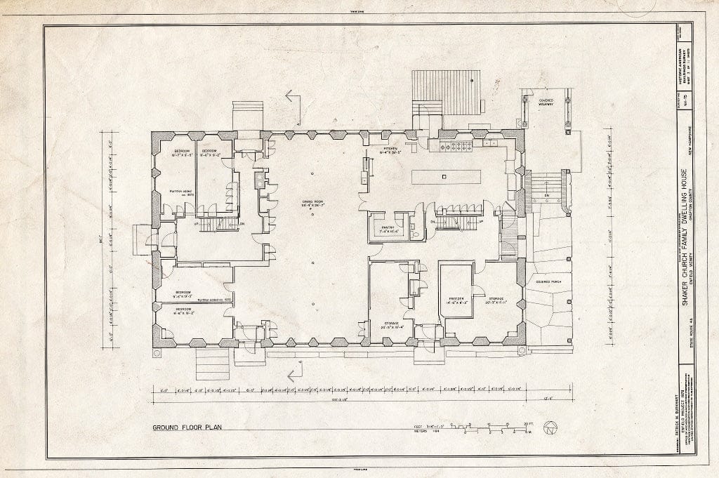 Historic Pictoric : Blueprint HABS NH,5-ENFI.V,1A- (Sheet 3 of) - Shaker Church Family Dwelling House, State Route 4A, Enfield, Grafton County, NH