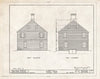 Historic Pictoric : Blueprint 6. West and East elevations - Weeks House, Greenland, Rockingham County, NH