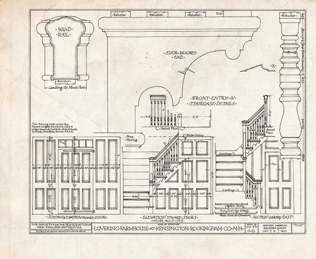 Historic Pictoric : Blueprint HABS NH,8-Kensi,1- (Sheet 7 of 7) - Lovering Farmhouse, Kensington, Rockingham County, NH