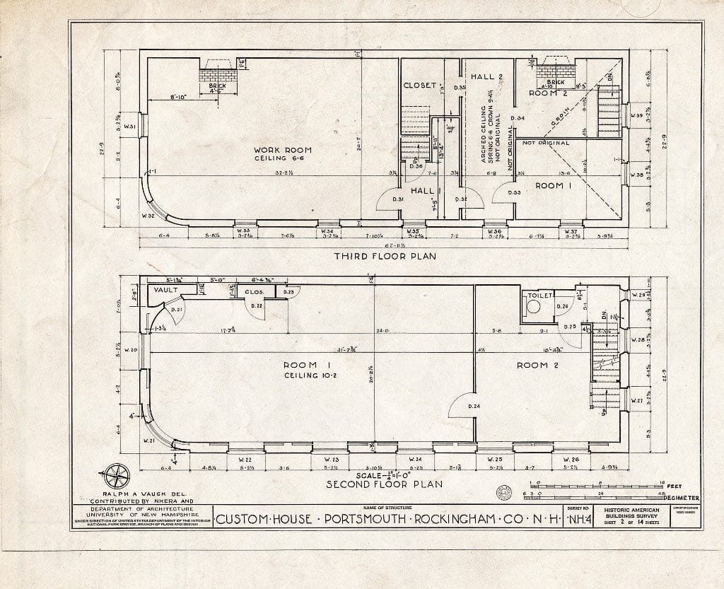 Historic Pictoric : Blueprint HABS NH,8-Port,28- (Sheet 2 of 14) - Old Custom House, Daniel & Penhallow Streets, Portsmouth, Rockingham County, NH