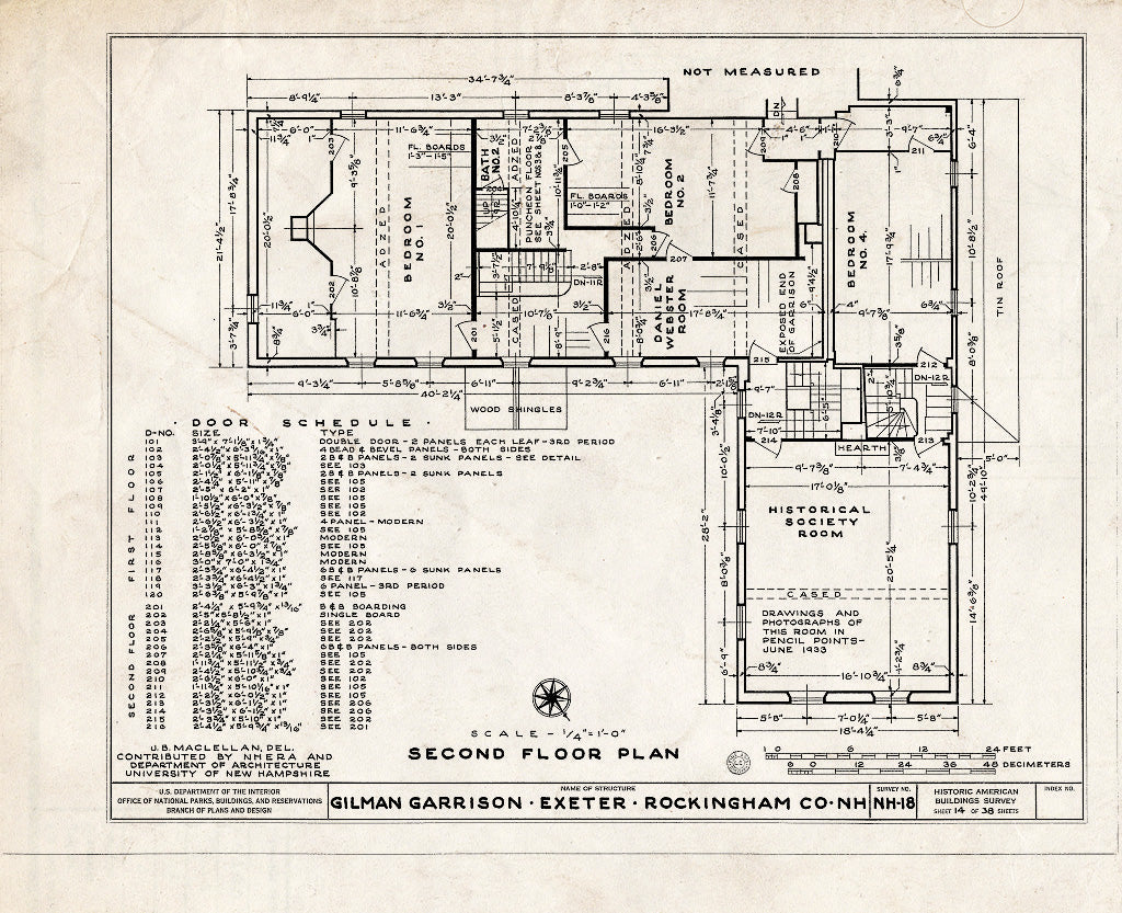 Historic Pictoric : Blueprint HABS NH,8-EX,2- (Sheet 14 of 38) - Gilman Garrison, Water & Clifford Streets, Exeter, Rockingham County, NH