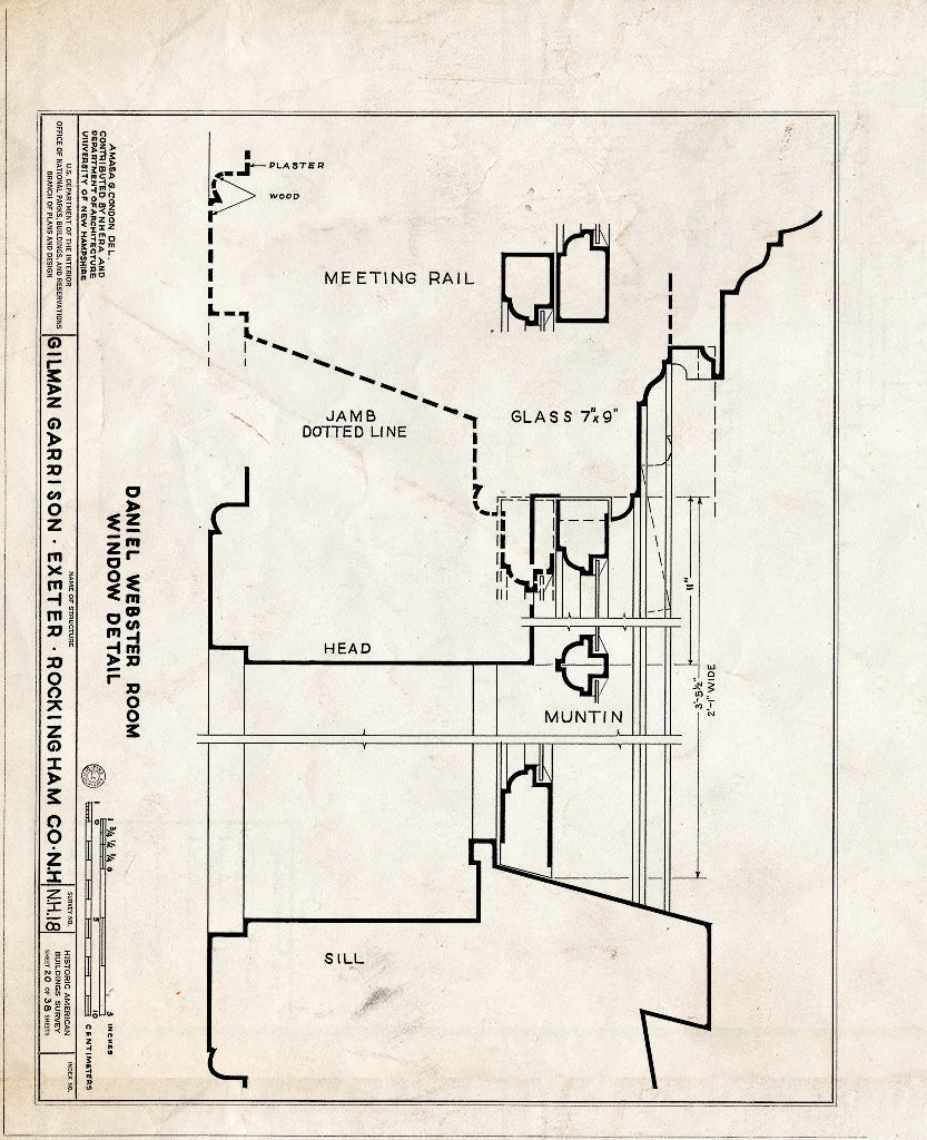 Historic Pictoric : Blueprint HABS NH,8-EX,2- (Sheet 20 of 38) - Gilman Garrison, Water & Clifford Streets, Exeter, Rockingham County, NH