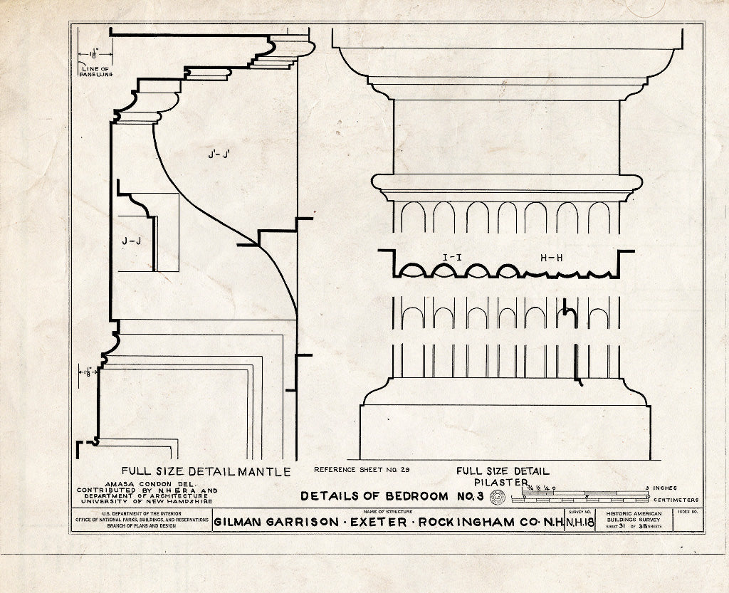Historic Pictoric : Blueprint HABS NH,8-EX,2- (Sheet 31 of 38) - Gilman Garrison, Water & Clifford Streets, Exeter, Rockingham County, NH