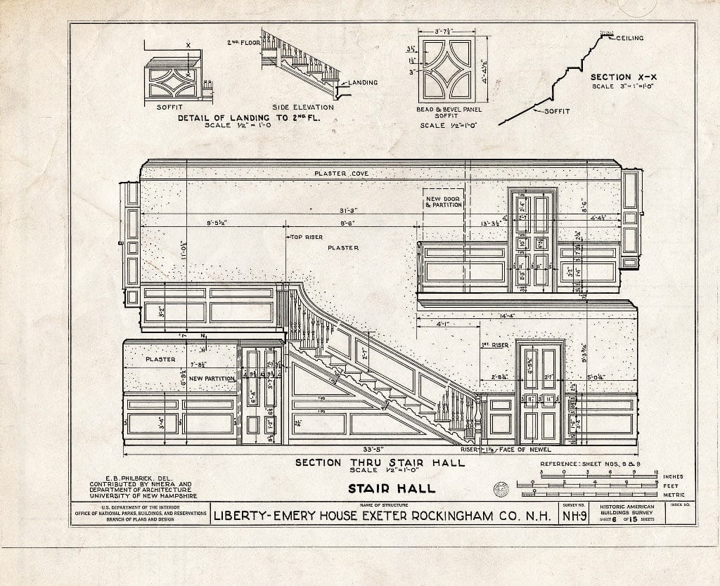 Historic Pictoric : Blueprint HABS NH,8-EX,8- (Sheet 6 of 15) - Liberty Emery House, 41 Main Street, Exeter, Rockingham County, NH