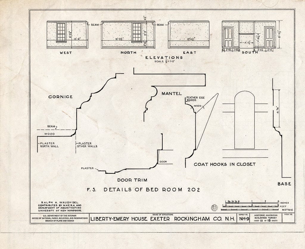 Historic Pictoric : Blueprint HABS NH,8-EX,8- (Sheet 11 of 15) - Liberty Emery House, 41 Main Street, Exeter, Rockingham County, NH