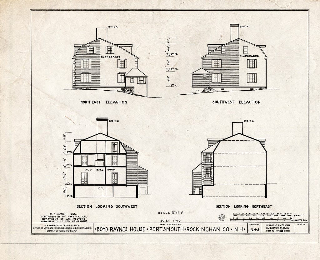 Historic Pictoric : Blueprint HABS NH,8-Port,26- (Sheet 6 of 25) - Boyd-Raynes House, Maplewood Avenue, Portsmouth, Rockingham County, NH