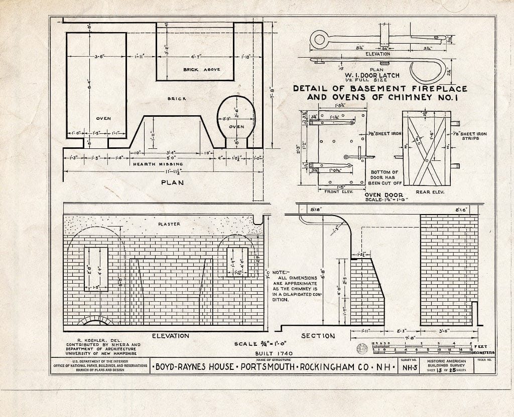 Historic Pictoric : Blueprint HABS NH,8-Port,26- (Sheet 15 of 25) - Boyd-Raynes House, Maplewood Avenue, Portsmouth, Rockingham County, NH