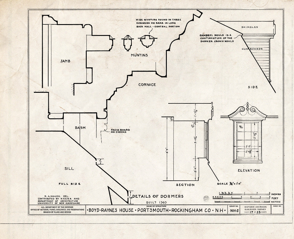 Historic Pictoric : Blueprint HABS NH,8-Port,26- (Sheet 17 of 25) - Boyd-Raynes House, Maplewood Avenue, Portsmouth, Rockingham County, NH
