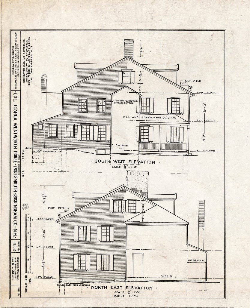 Historic Pictoric : Blueprint HABS NH,8-Port,121- (Sheet 6 of 25) - Colonel Joshua Wentworth House, 121 Hanover Street (Moved to Hancock Street), Portsmouth, Rockingham County, NH