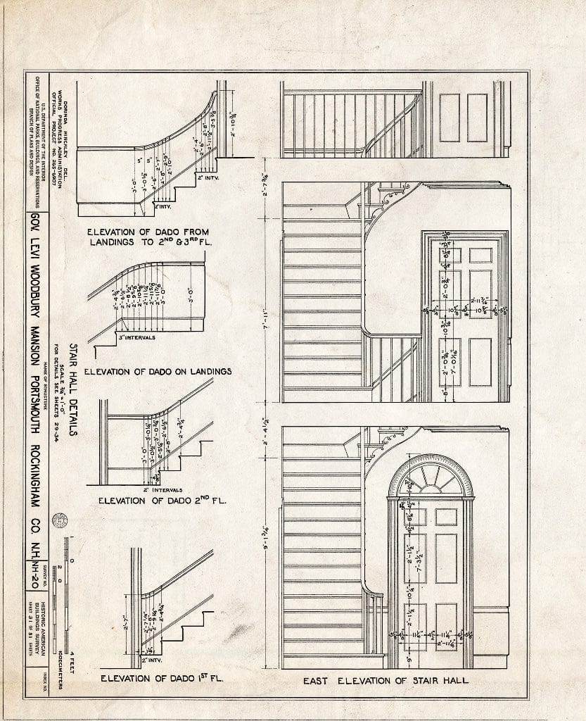 Historic Pictoric : Blueprint HABS NH,8-Port,123- (Sheet 31 of 51) - Governor Levi Woodbury House, Woodbury Avenue & Boyd Road, Portsmouth, Rockingham County, NH