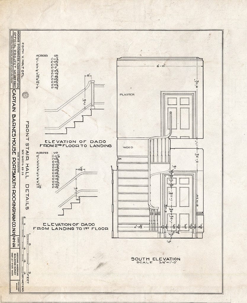 Historic Pictoric : Blueprint HABS NH,8-Port,124- (Sheet 27 of 65) - Captain Barnes House, 218 Islington Street, Portsmouth, Rockingham County, NH
