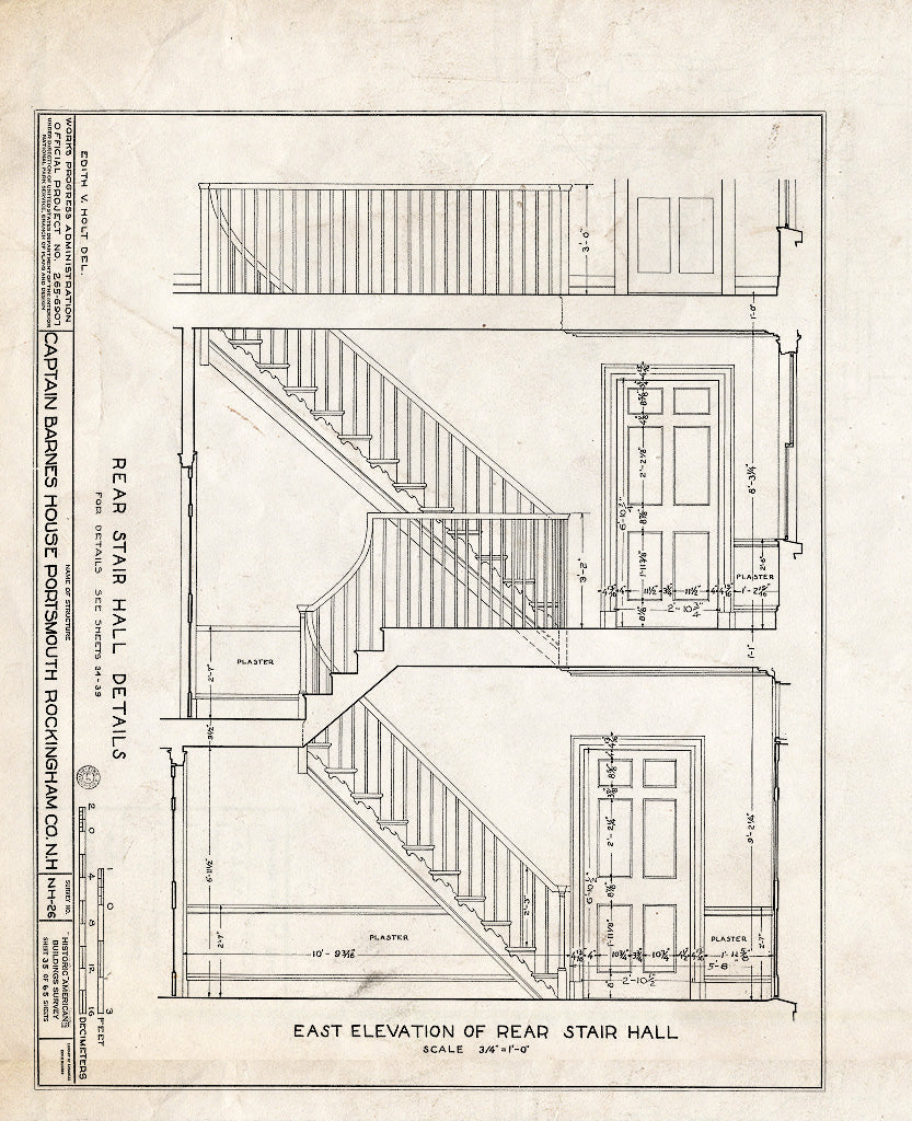 Historic Pictoric : Blueprint HABS NH,8-Port,124- (Sheet 35 of 65) - Captain Barnes House, 218 Islington Street, Portsmouth, Rockingham County, NH