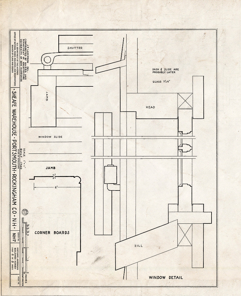 Historic Pictoric : Blueprint HABS NH,8-Port,119- (Sheet 5 of 5) - Sheafe Warehouse, Graves End Street (Moved to Prescott Park), Portsmouth, Rockingham County, NH