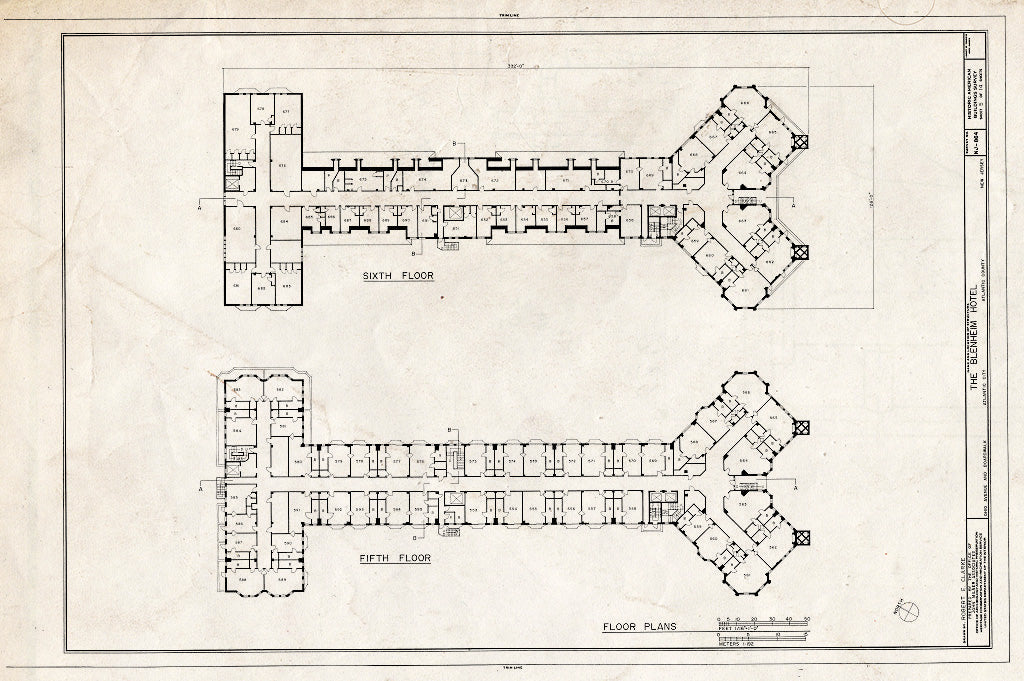 Historic Pictoric : Blueprint HABS NJ,1-ATCI,3- (Sheet 5 of 14) - Blenheim Hotel, Ohio Avenue & Boardwalk, Atlantic City, Atlantic County, NJ
